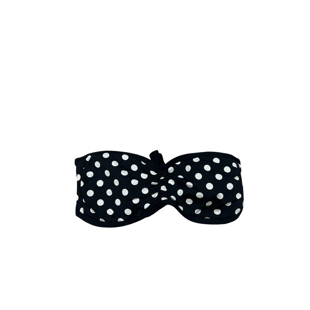 Apt.‎ 9 Black White Polka Dot Strapless Swim Top Medium Y2K 2000'S Pinup Retro